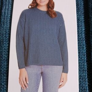 Jessica Simpson Teal Ribbed Crewneck Sweater